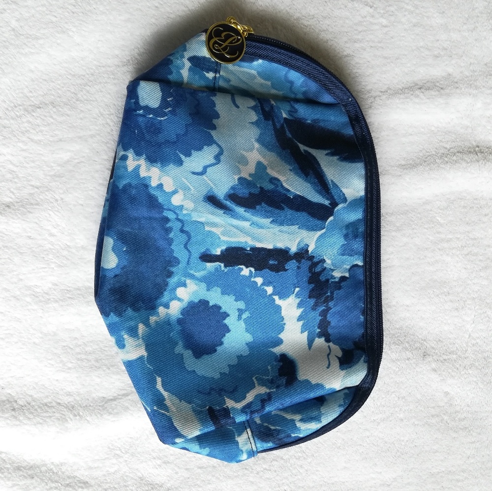 Blue Floral Estee Lauder Makeup Bag